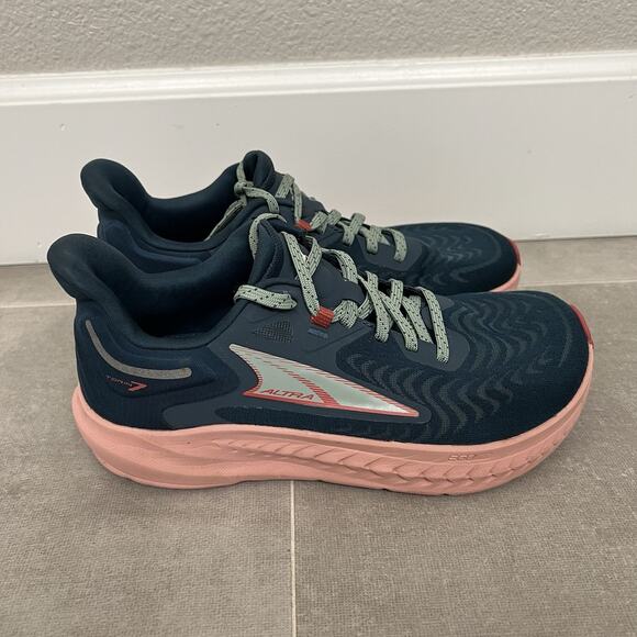 Women Altra Torin 7 Womens Size 6.5 Blue Pink Trail Hiking Comfort Sneaker Shoes